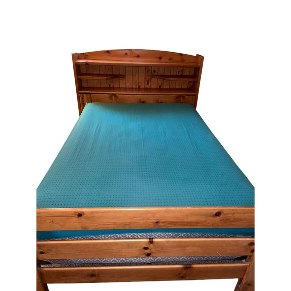 Vintage Full Size Sheet Set Used 2 Piece Blues Greens Purples - Picture 3 of 16